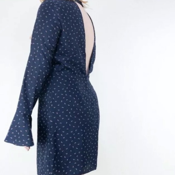J.O.A Navy Mockneck Dress Size Small - Picture 7 of 8